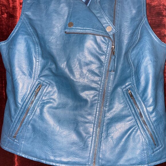 π Bundle Deal: 4 for $20! π Teal blue grunge rocker vest L - Picture 12 of 12